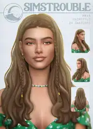 Hava Hairstyle by simstrouble (w/ and w/o Braids)