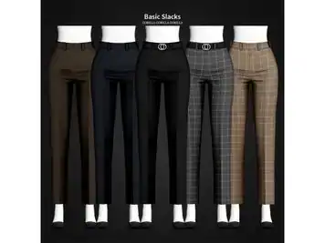 Gorilla3X Basic Slacks (Updated Female  Clothing Sets, Alpha CC, Pants & Accessories)