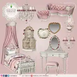 French Princess Bedroom Collection (Light / Furniture / Bed Accessories) [MM]