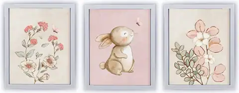Botanical Bunny Nursery Art