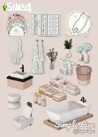 Simple Live Collection Part 2 (Bathtub/ Sink/ Basket/ Plants/ Clutter/ Bowl/ Mirror/ Rugs/ Wall Decor) [MM]