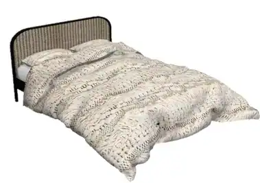 Boho Bliss: Nordica-Sims' Rattan Dream Bed (Chic Bedroom Furnishings)