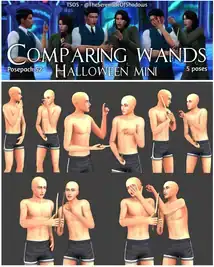 52. Comparing wands - Sims 4 fantasy / spellcaster poses - Simblreen 2024 - Halloween