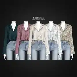 GorillaSilk Elegance (Stylish Female  Blouse - AlphaCC Tops & Clothing Sets)