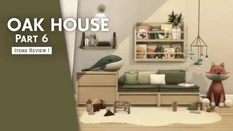 Oak Themed Bedroom Set (Bed / Plush / Crib / Shelf / Chair / Lighting) [MM]