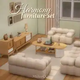 Harmony Furniture - Comfortable Sofa and Wooden Table Set