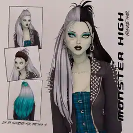 Monster High Set: Frankie by DaylifeSims - Hairstyles for Long Female Hair