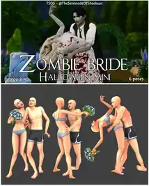 45. Zombie bride - Sims 4 fantasy poses - Simblreen 2024