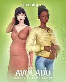 The Sims 4 Maternity Clothing by Serenity-cc - Avocado Set