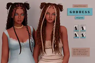 Alysea by Daylife Sims: Goddess Set Hairstyles for Women with Long Hair