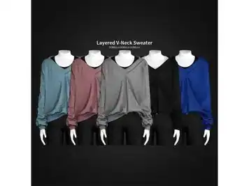 GorillaTripleV - Layered V-Neck Sweater  (Male Tops, AlphaCC, Clothing Sets)