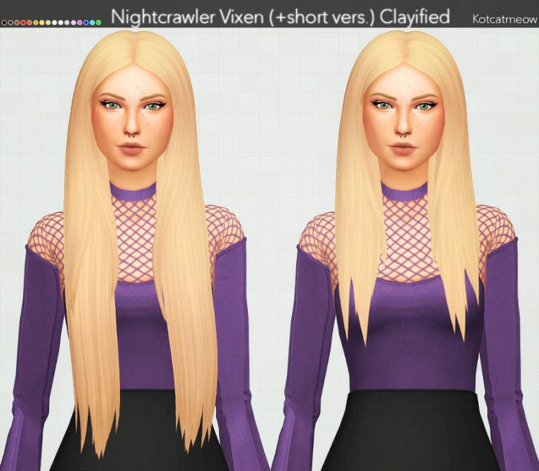 Nightcrawler Vixen Hair Short Version Clayified Snootysims