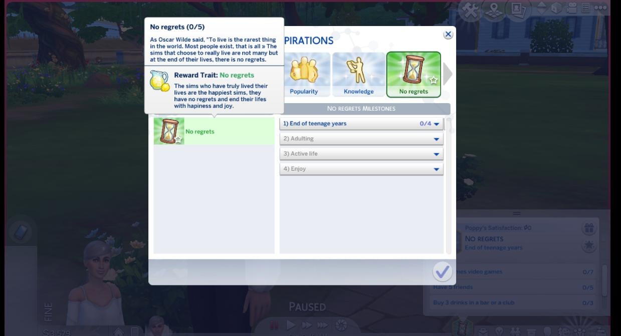 No Regrets Mod - Sims 4 Aspiration Mods
