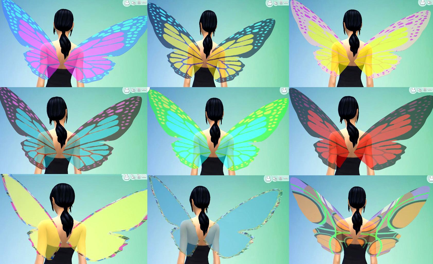 sims 4 body mods - glass wings