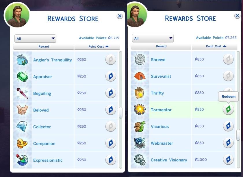 Aspiration Rewards - Sims 4 Aspiration Mods
