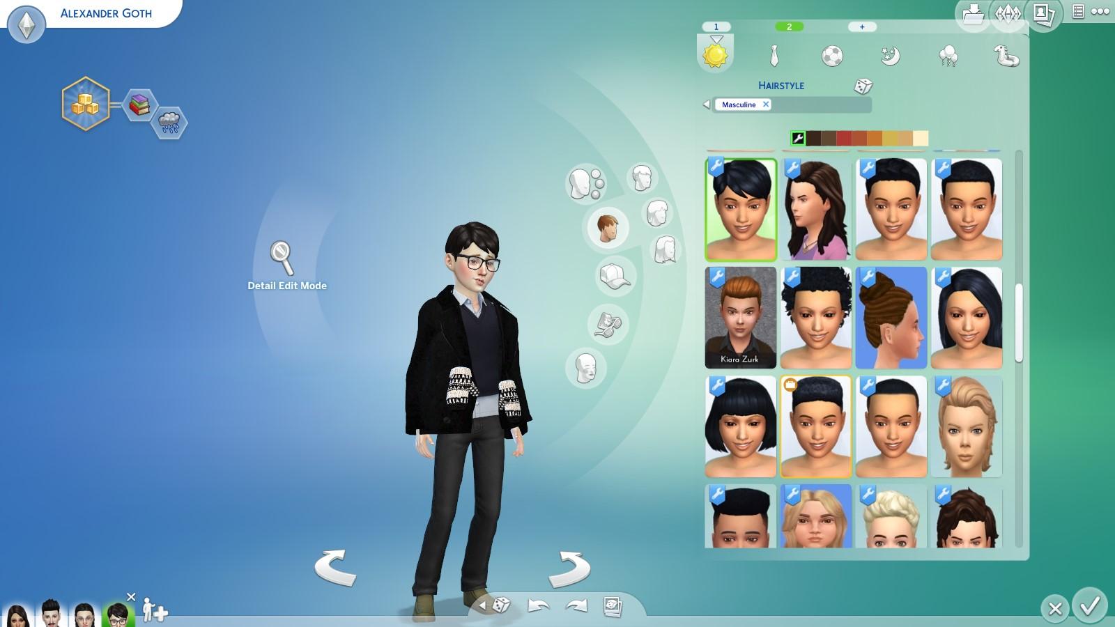 Sims 4 Black Hair and Eyebrows Texture Override (Default replacement)