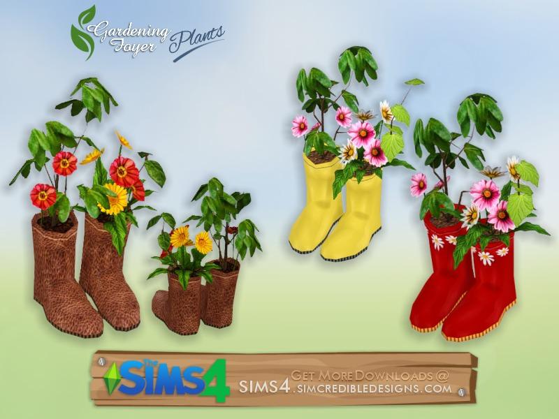 Gardening Foyer plants - flowers in galoshes