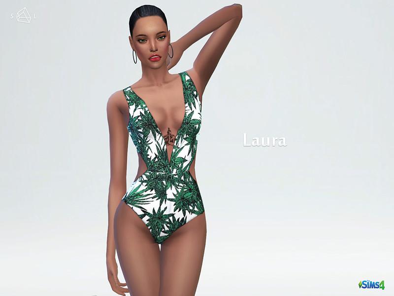 Harvest cutout printed swimsuit LAURA