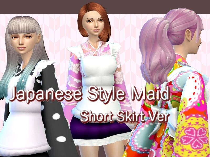 Japanese Style Maid Short Skirt Version
