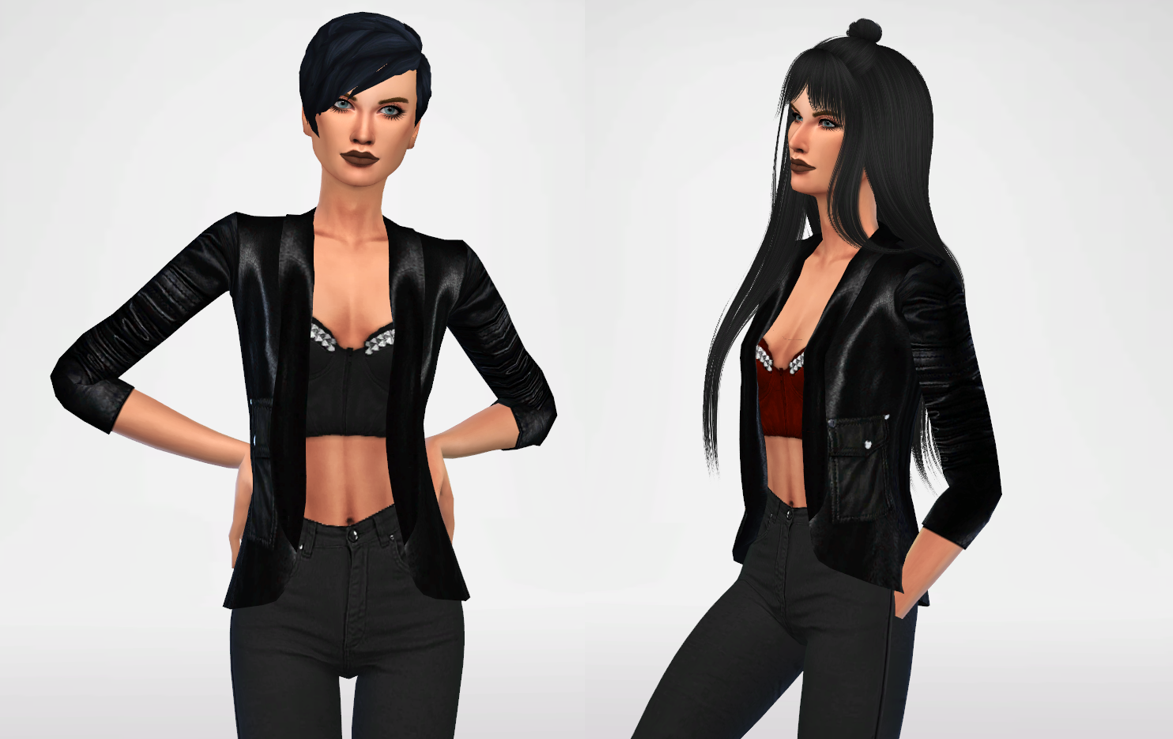 Set43- Urban Leather Jacket with top