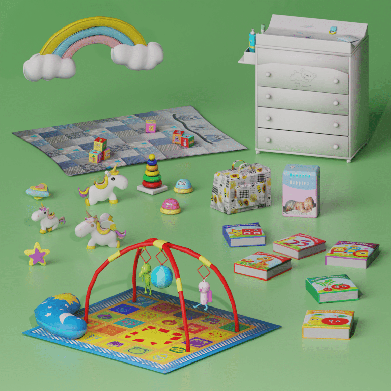 Tiny Tots Colorful Nursery with Playmat and Toys by Snootysims