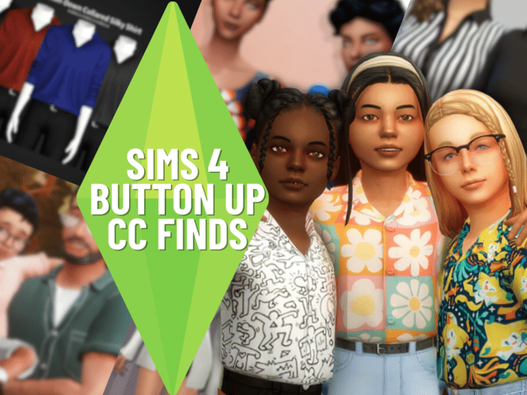 New Button up T-shirts Custom Content for the Sims 4