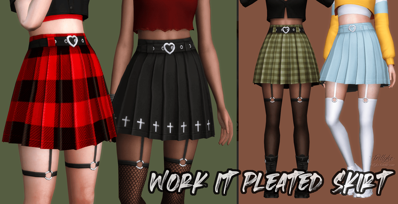 The Sims Resource - Pastel Pleated Skirts - MESH NEEDED