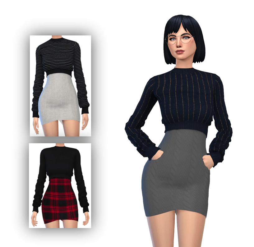 sweater dress cc sims4 6