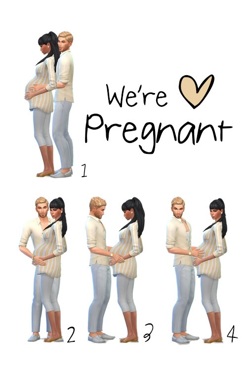 We’re Pregnant Sims 4 Couple Poses by SakuraLeon