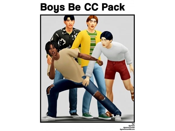 Dyoreos Boys Be Boys CC Pack for Sims 4