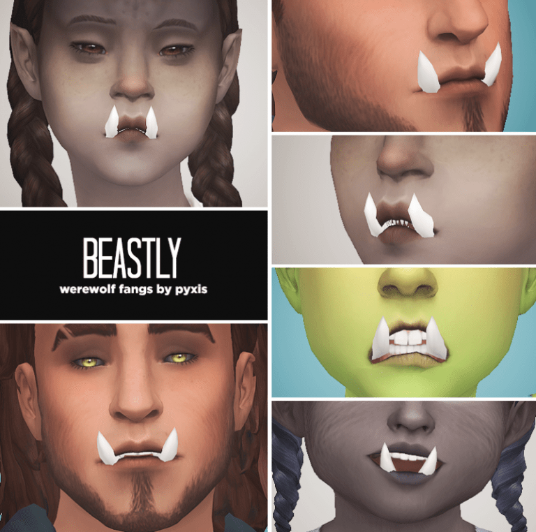 Sims 4 Werewolf Teeth Cc