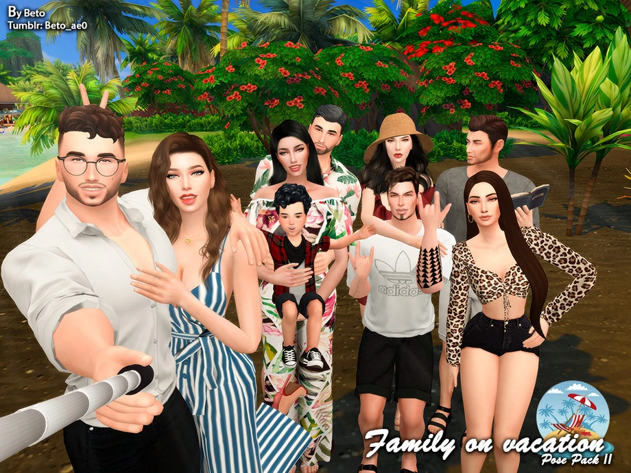 Family on Vacation II - Pose Pack by Beto_