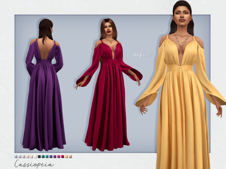long sleeve dress sims4 19