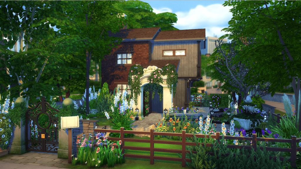 Cozy Garden Retreat-sims 4 farmhouse
