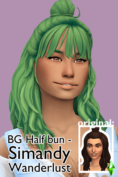 sims 4 green hair