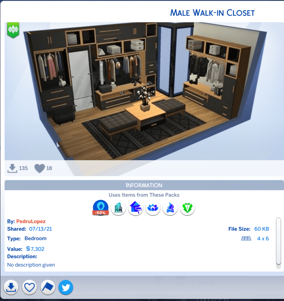 Amerika rand James Dyson The Best Sims 4 Walk-In Closet Rooms! — SNOOTYSIMS