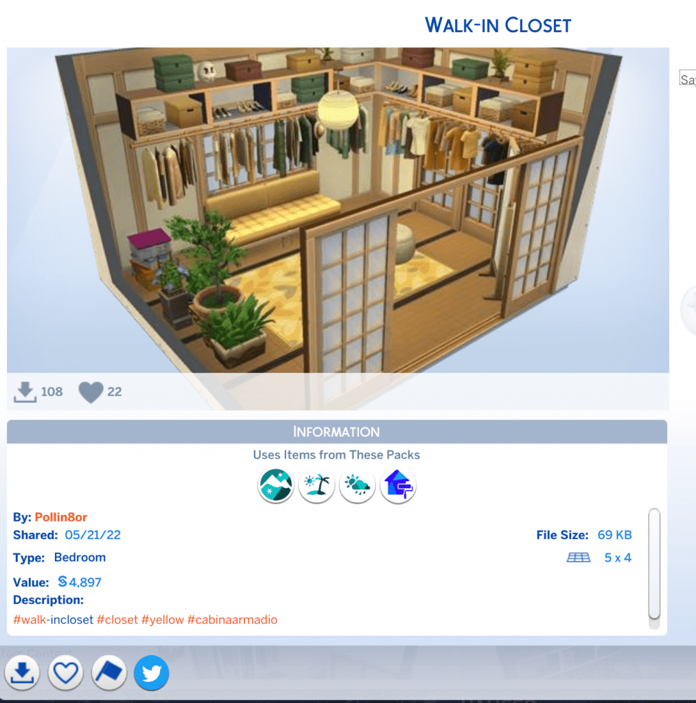 sims 4 walk-in closet
