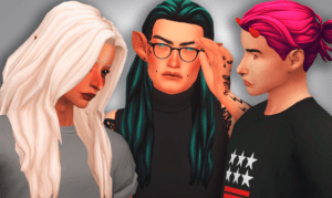 sims 4 messy long hair for males