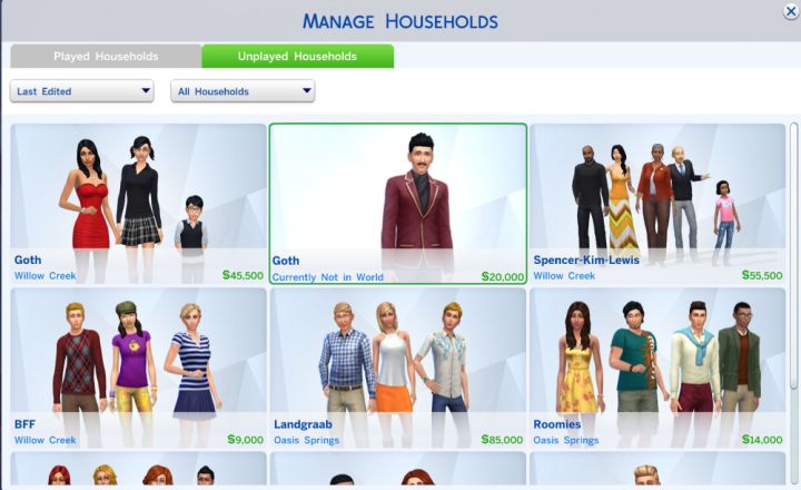 how do you move household in sims 4