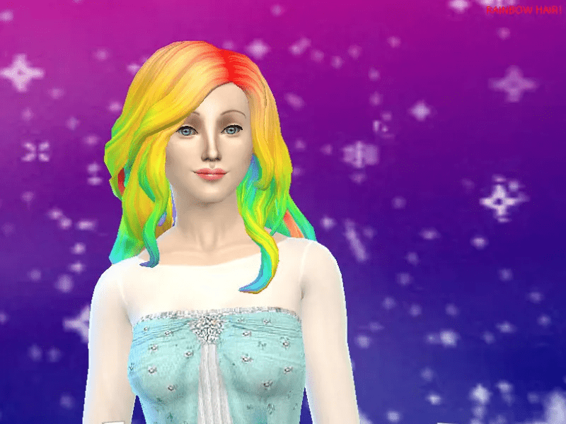rainbow hair cc 14