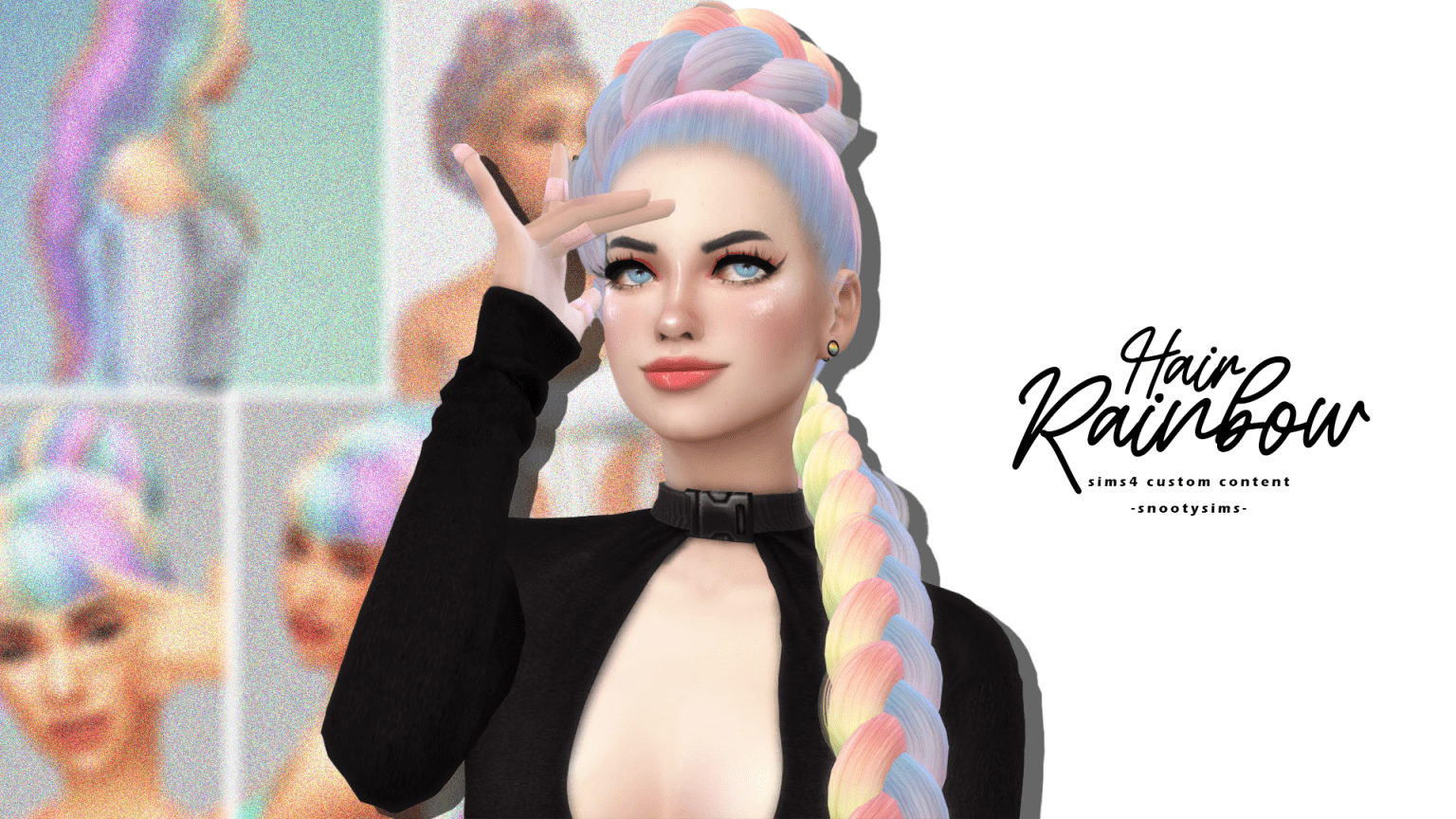 Sims 4 Rainbow Hair Cc 7935