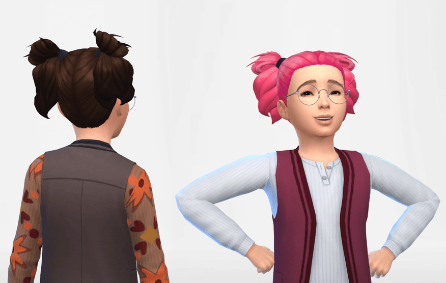 sassy curls summer pigtails collection part 03 at simlaughlove