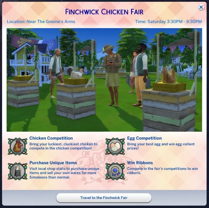 Sims 4 finchwick chicken fair