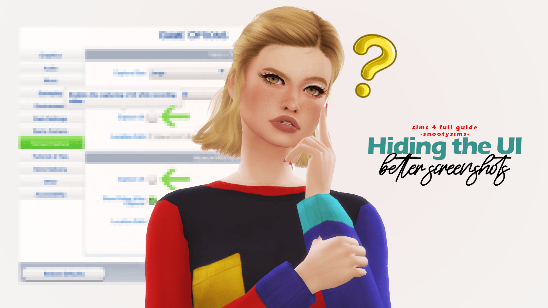 Hiding the UI for Better Screenshots & More Immersion in the Sims 4