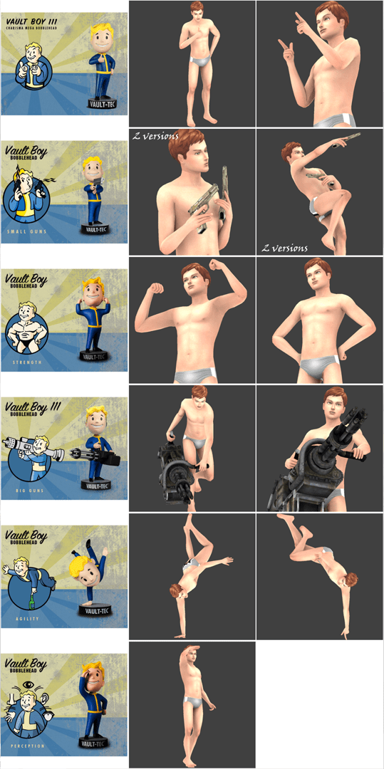 (Fallout) Vault Boy - Bobblehead Poses