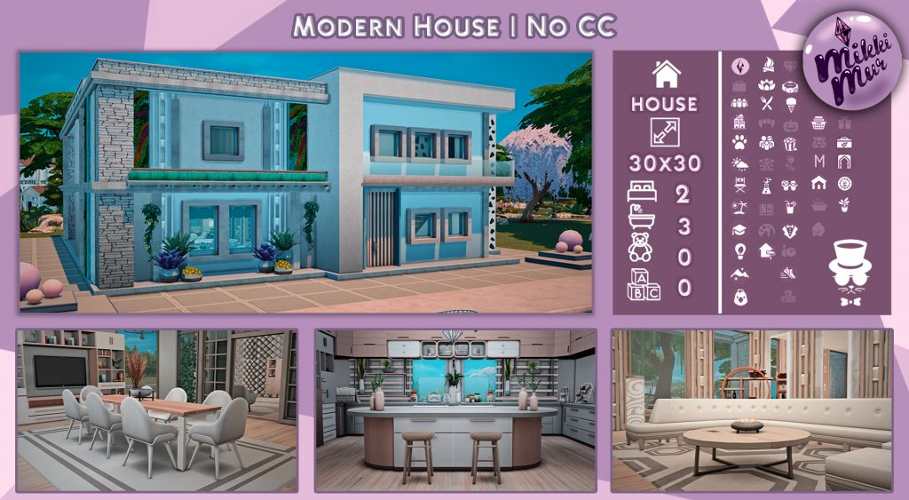 1 moderní dům the sims 4 build no cc moderní dům the sims 4 stavební konstrukce