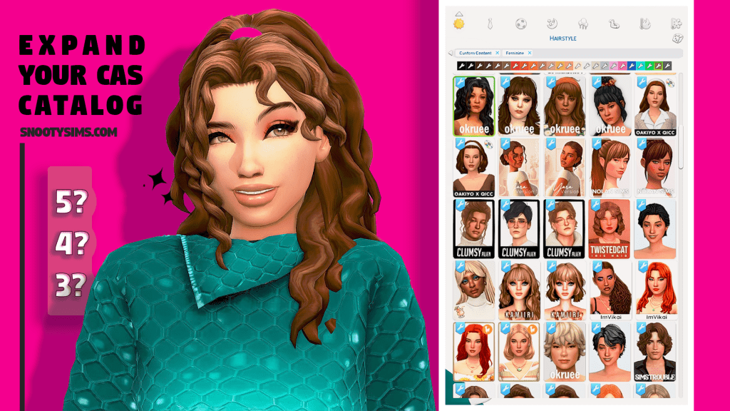 More Columns in CAS Mod: Expand your Create A Sim Catalog in TS4! —  SNOOTYSIMS