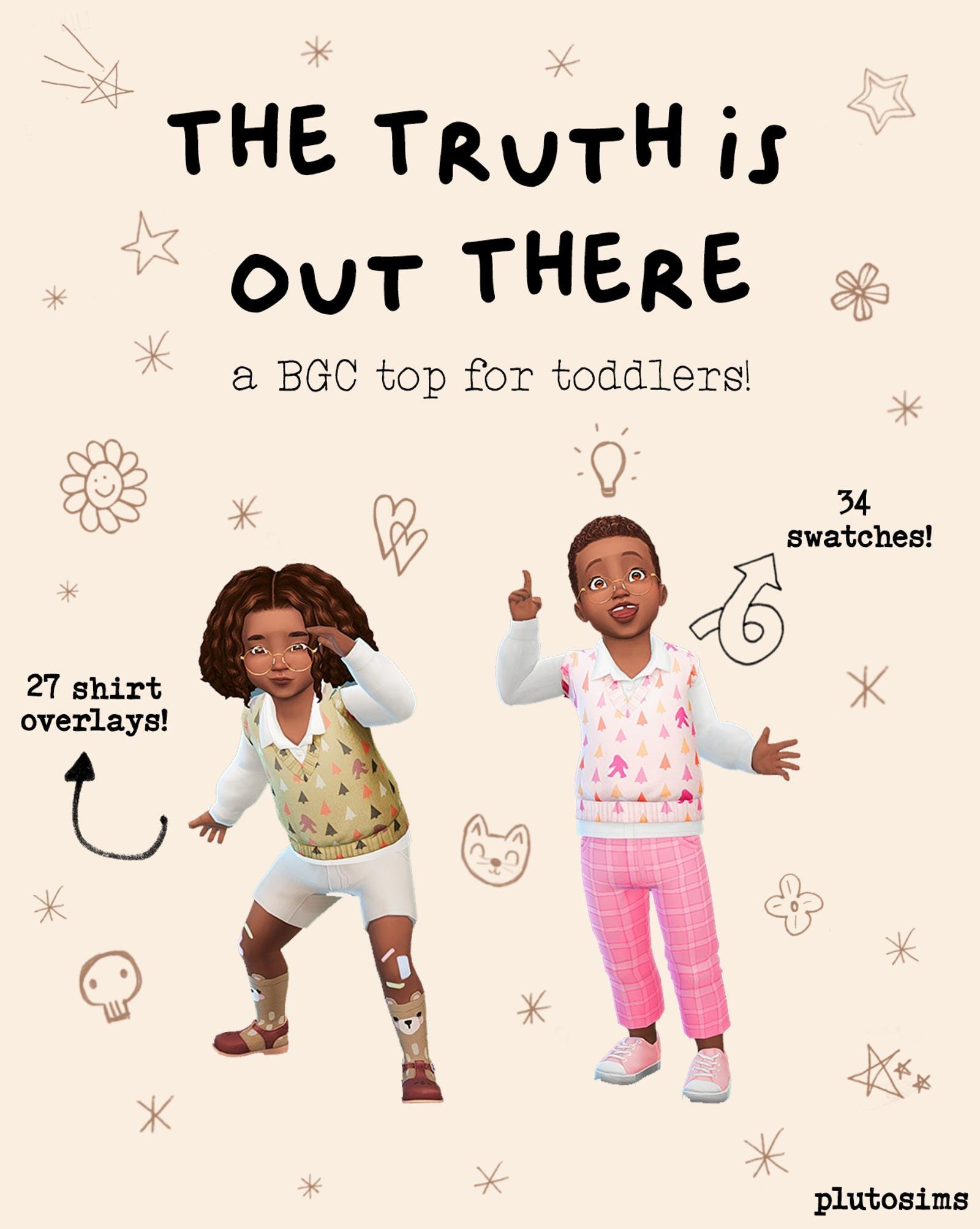 3027 the truth is out there toddler top pluto sims