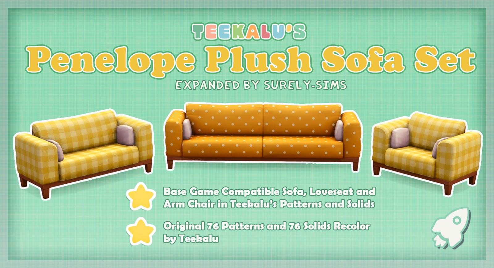 Penelope Plush Sofa Set