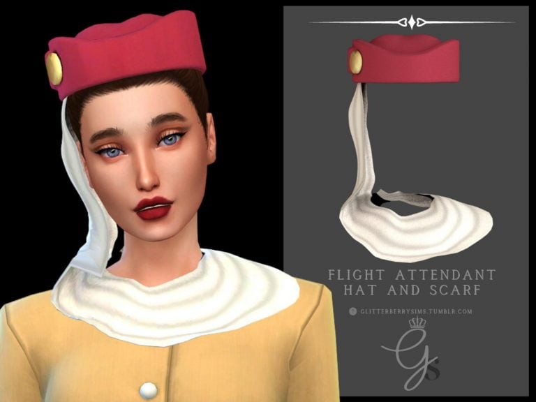 Flight Attendant Hat and Scarf